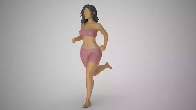 Girl Running on the Beach