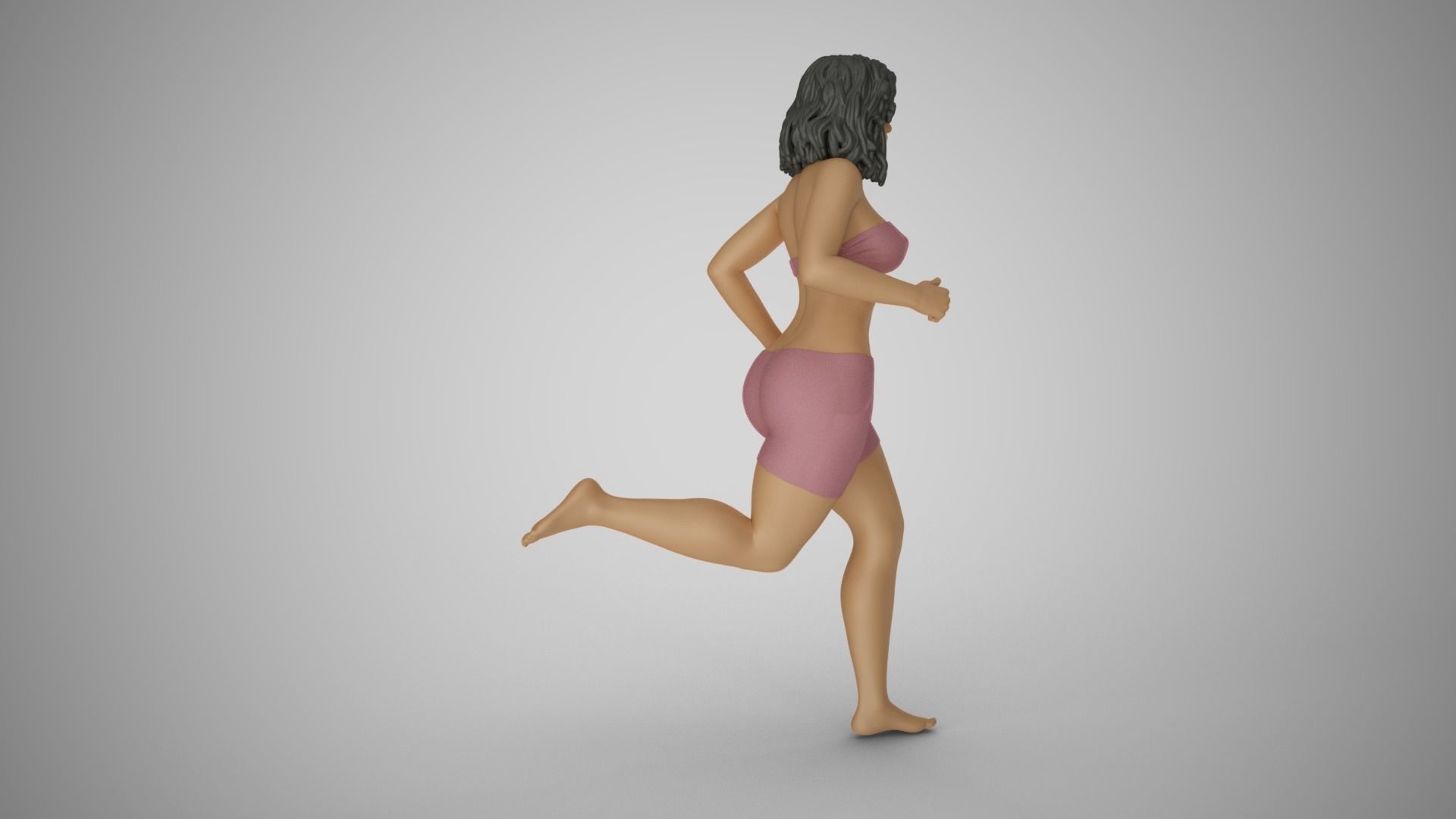 Girl Running on the Beach 3D print model_8