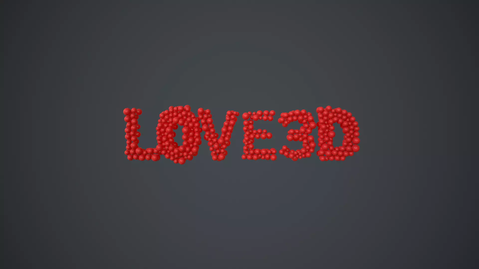 text - love 3D - formed out of shiny spheres 3D model_0