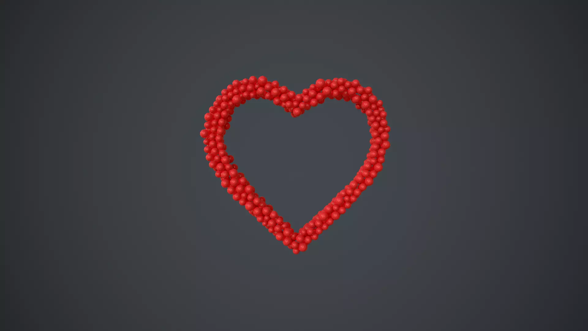 Outline Heart shape - forming animation from spheres 3D model