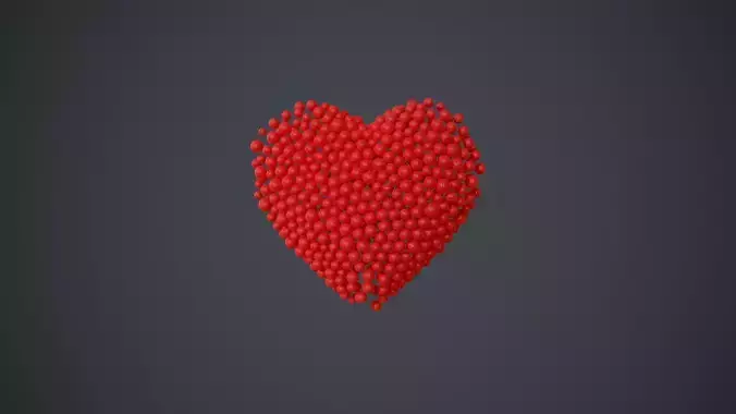 Beating Heart shape - forming animation from spheres