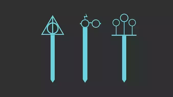 Harry Potter Bookmarks - Deathly Hallows - Glasses - Quidditch 3D print model