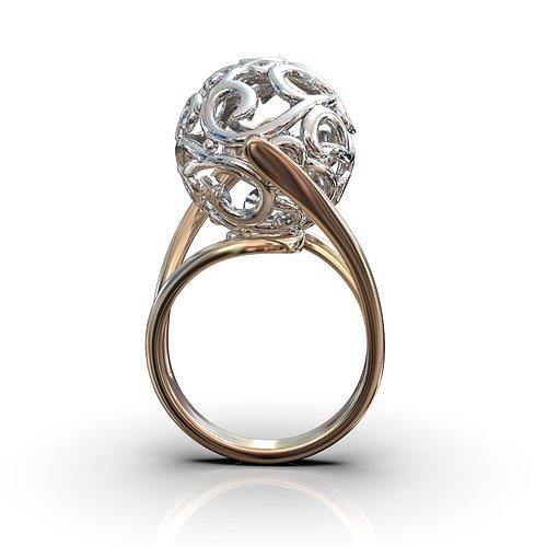 sphere ball ring vintage pattern 3D print model
