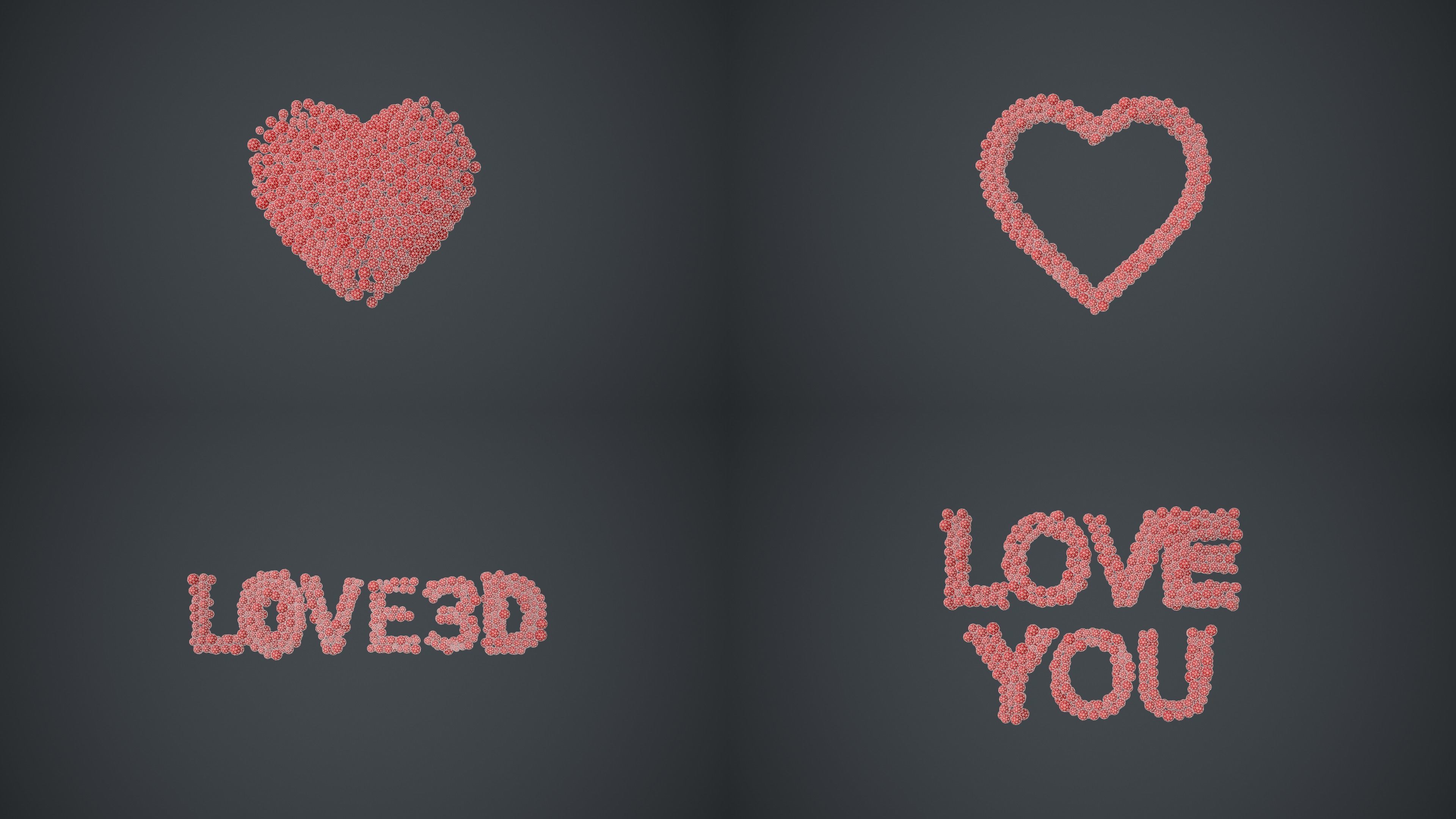 heartBeating - heartOutline - love3D - loveYou 3D Model Collection_9