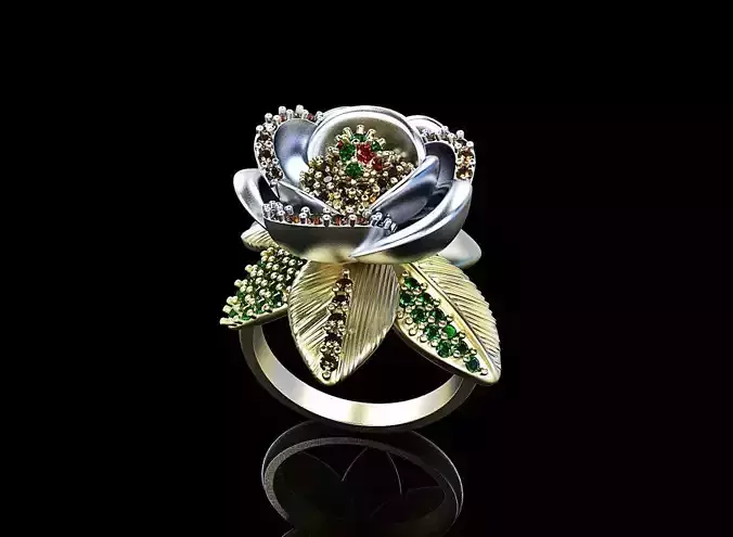 ring rose with stones size range of rings