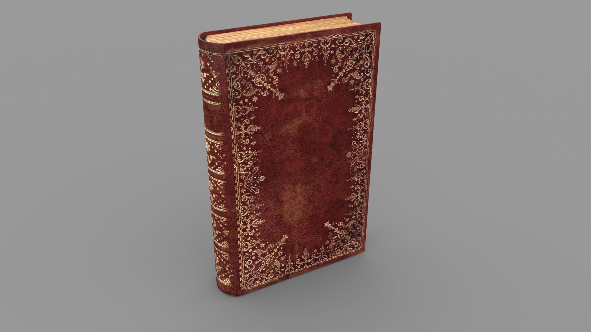 Old book cover Low-poly 3D model_18