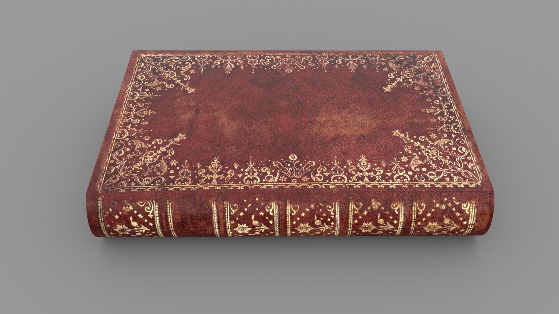 Old book cover Low-poly 3D model_9