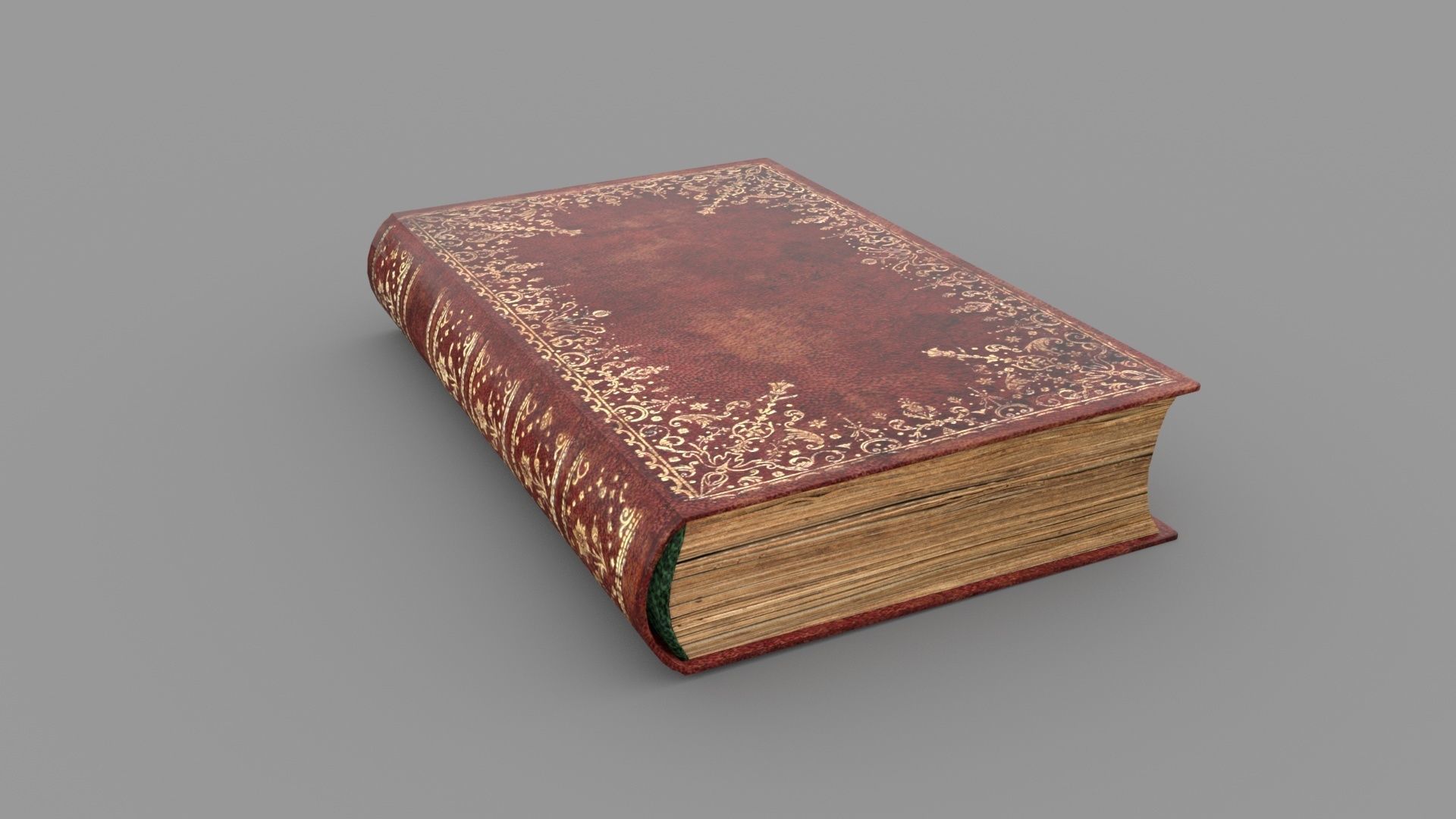 Old book cover Low-poly 3D model_1