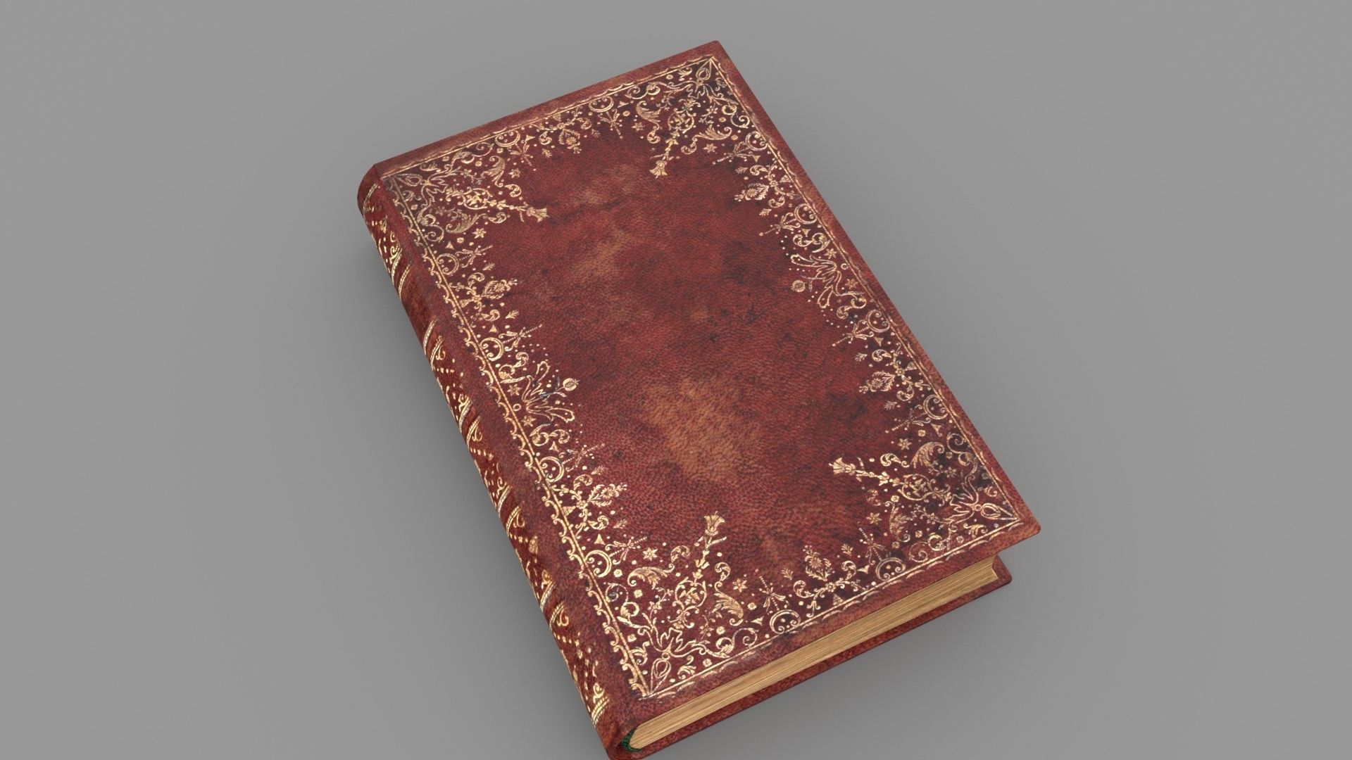 Old book cover Low-poly 3D model_10