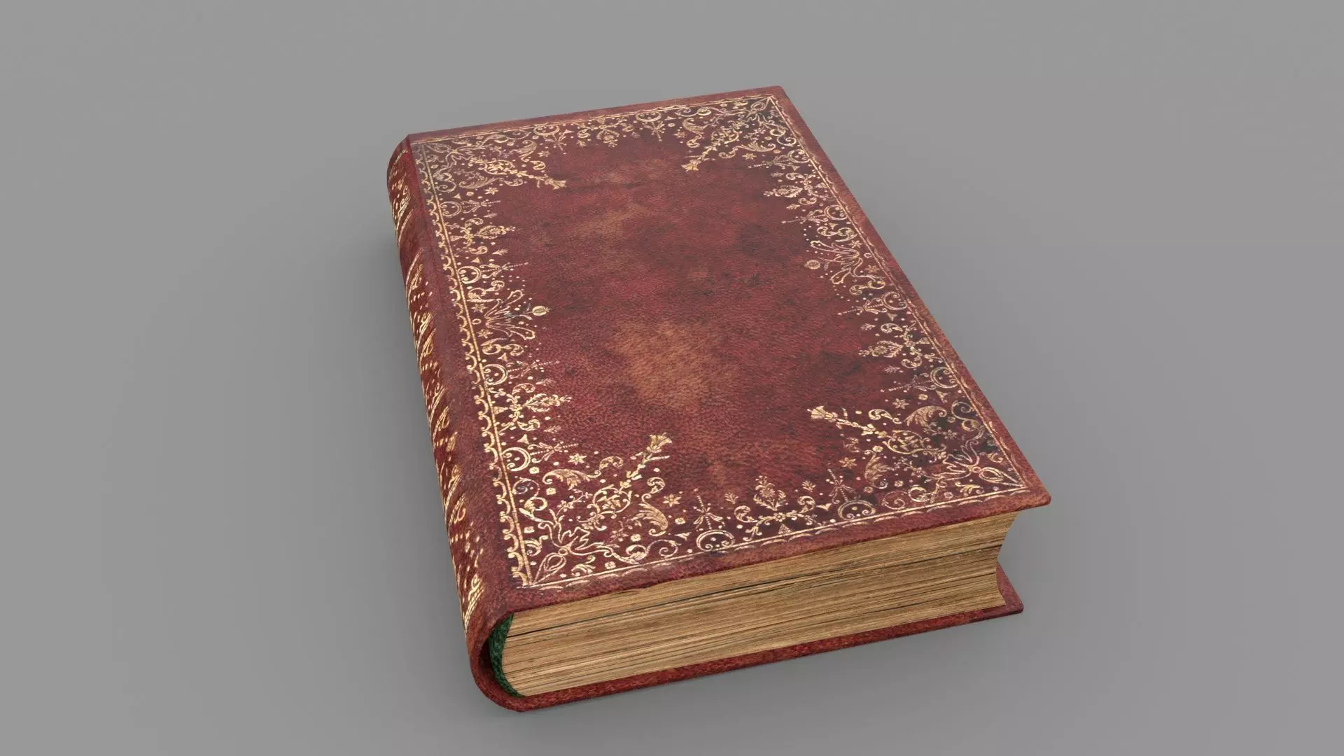 Old book cover Low-poly 3D model_0