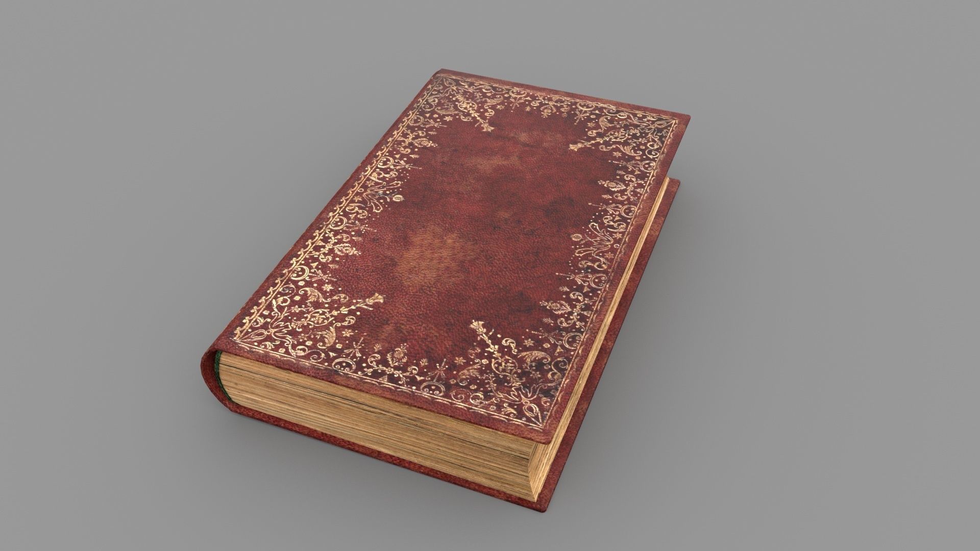 Old book cover Low-poly 3D model_3