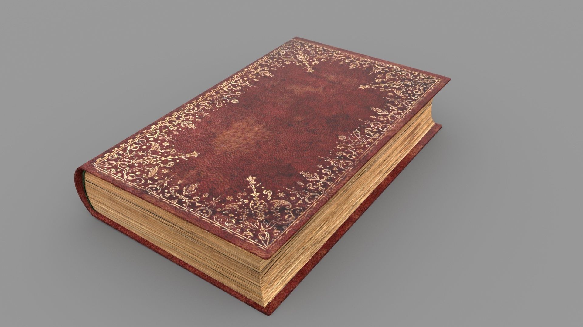 Old book cover Low-poly 3D model_4