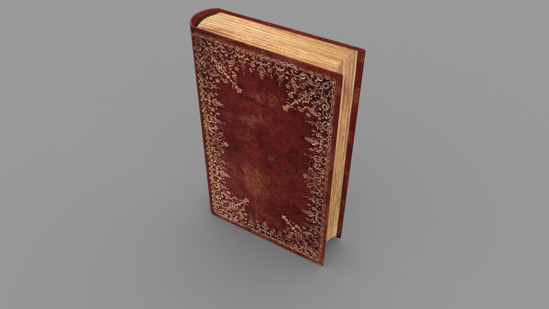 Old book cover Low-poly 3D model_11