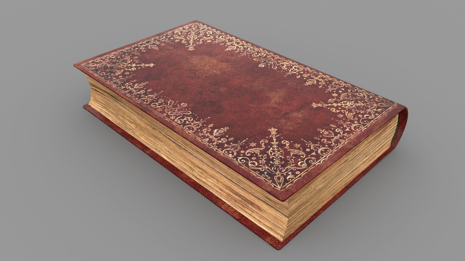 Old book cover Low-poly 3D model_6