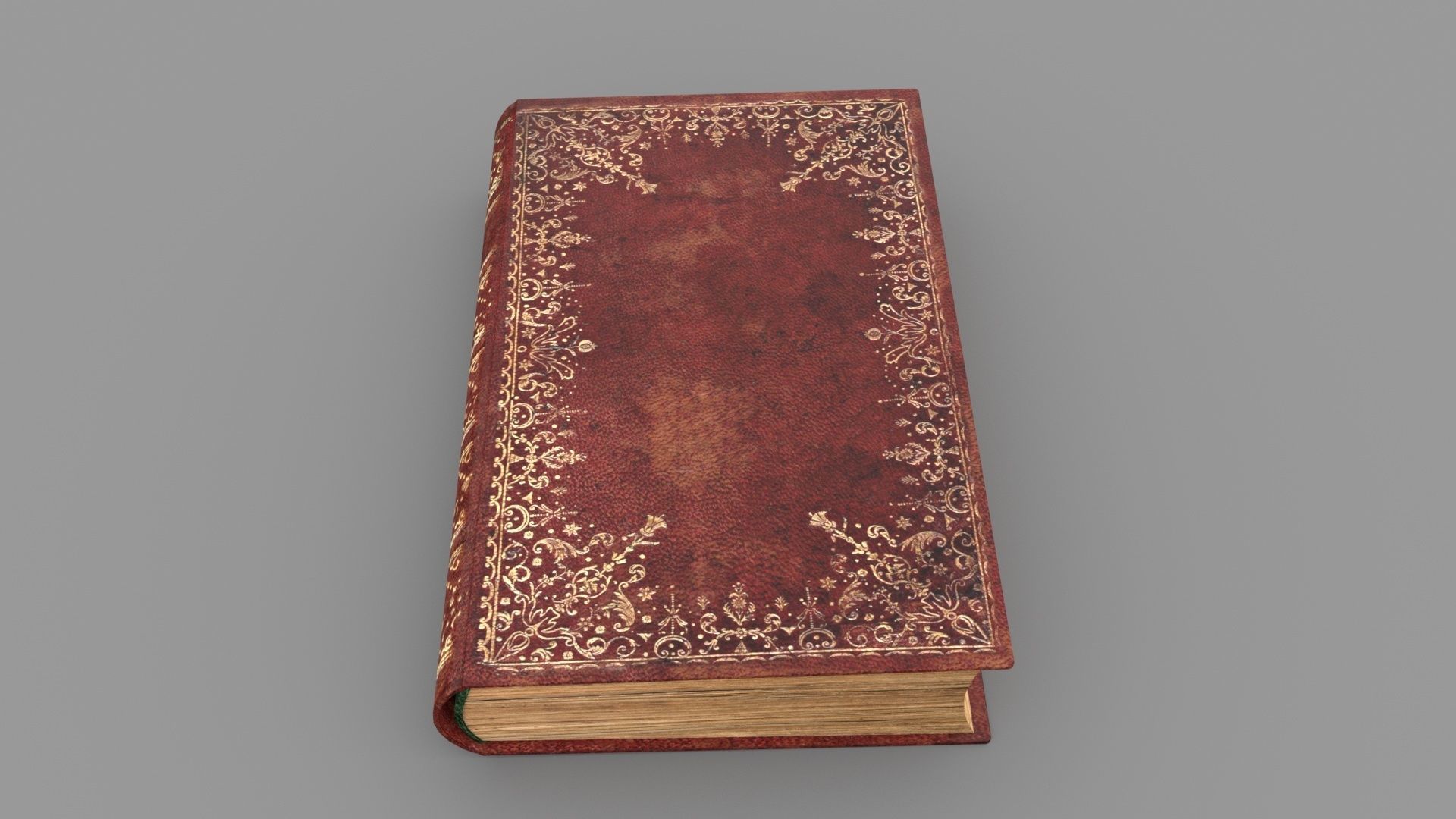 Old book cover Low-poly 3D model_2