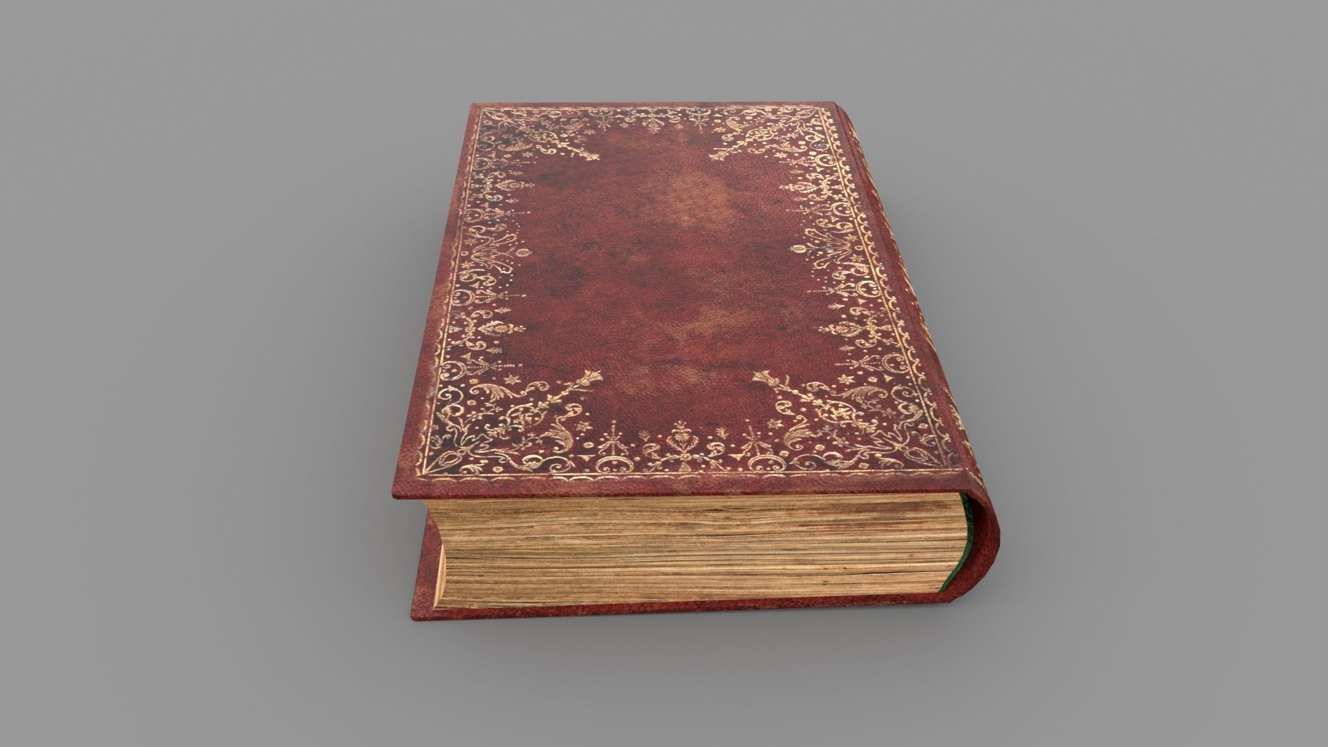 Old book cover Low-poly 3D model_7