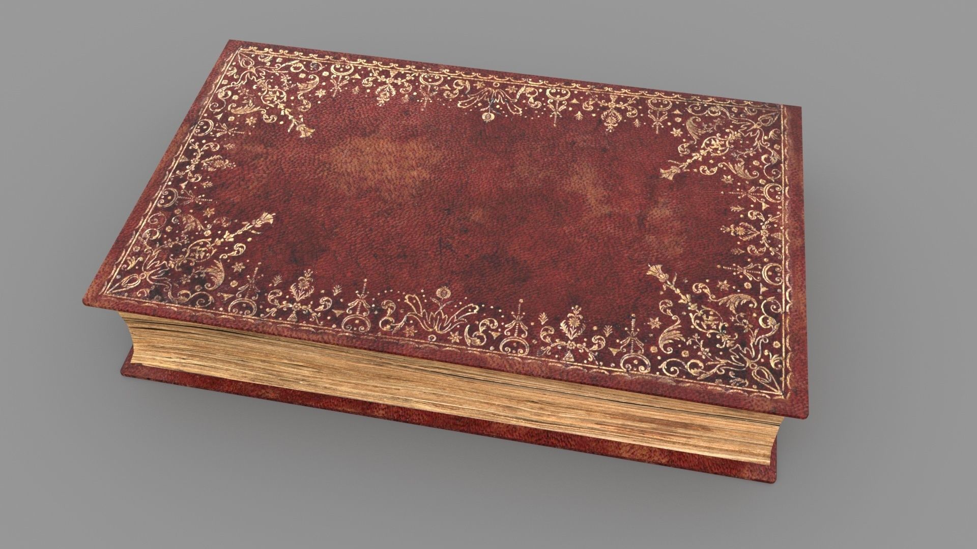 Old book cover Low-poly 3D model_5