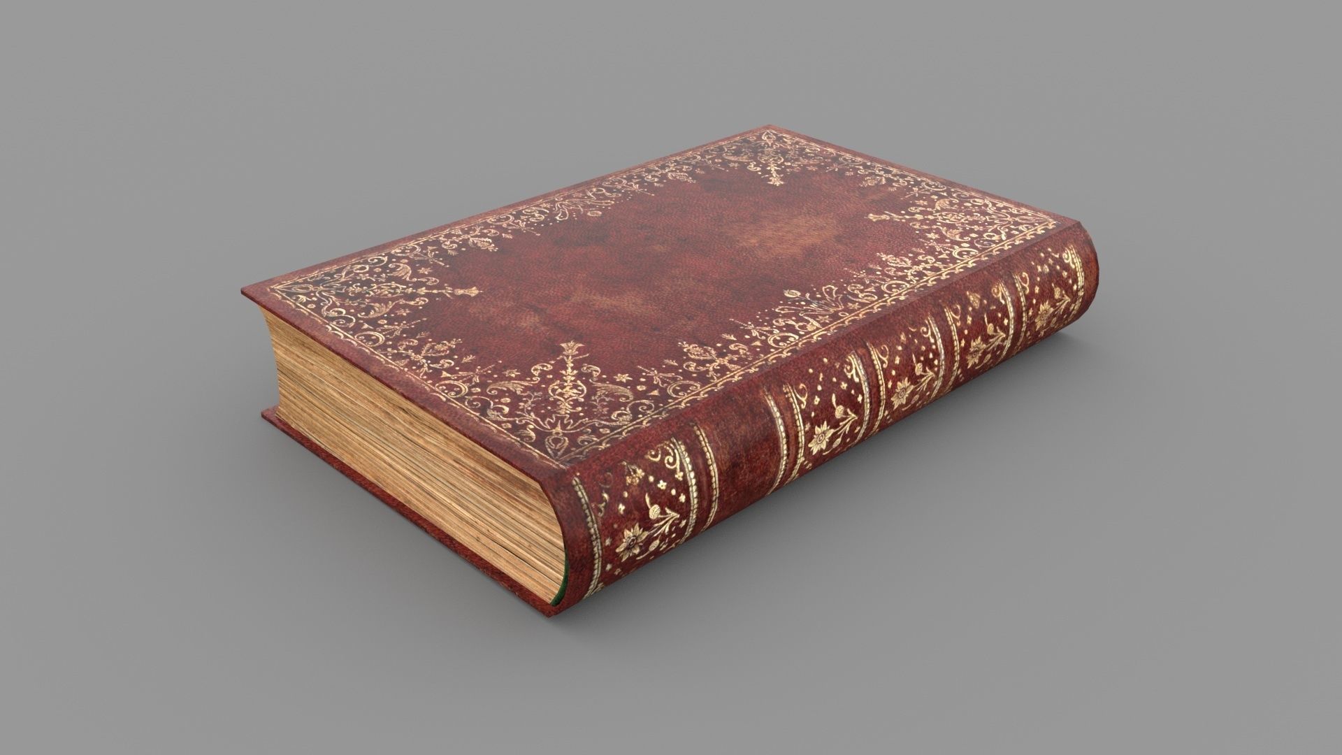 Old book cover Low-poly 3D model_8
