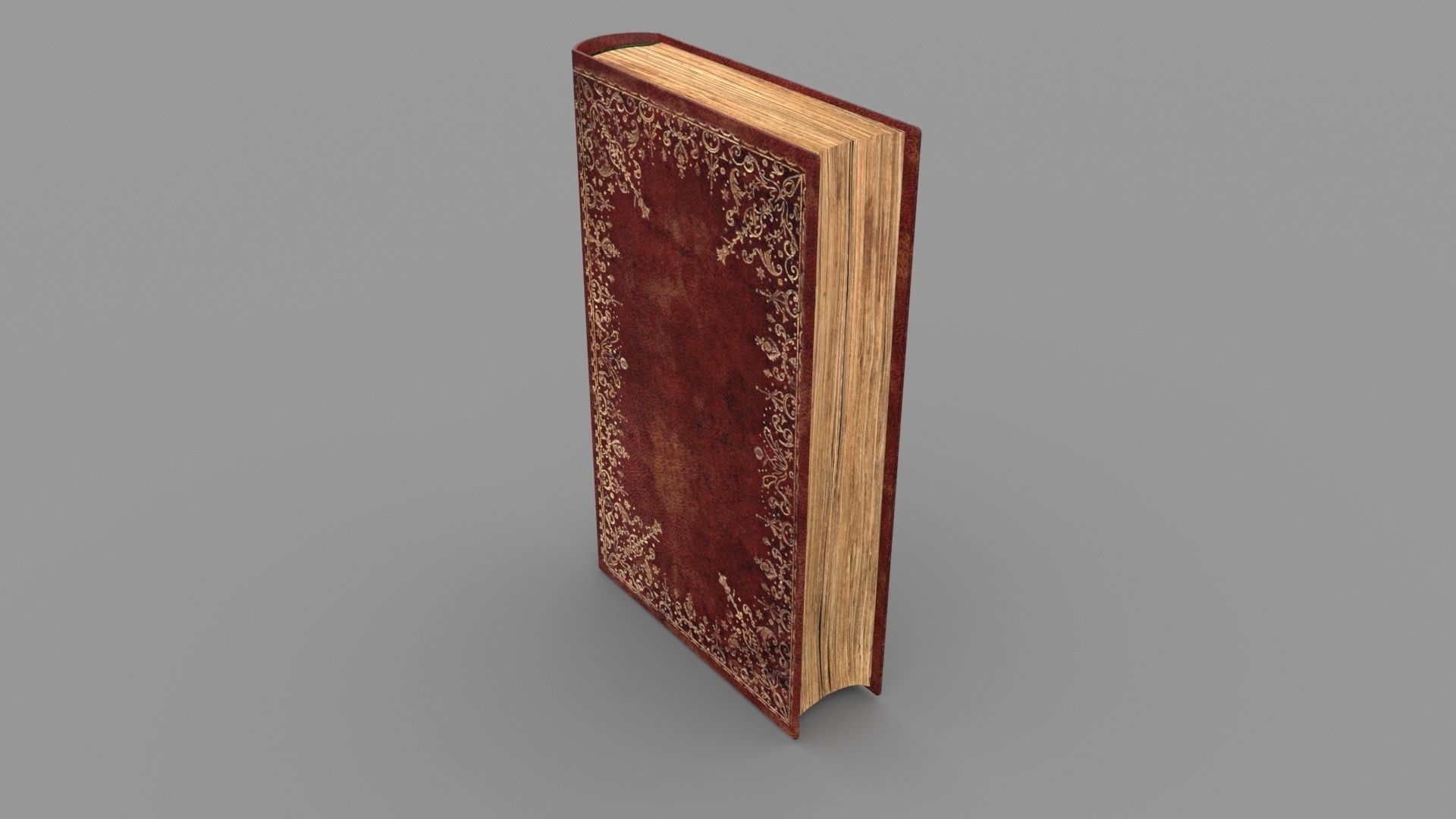 Old book cover Low-poly 3D model_17