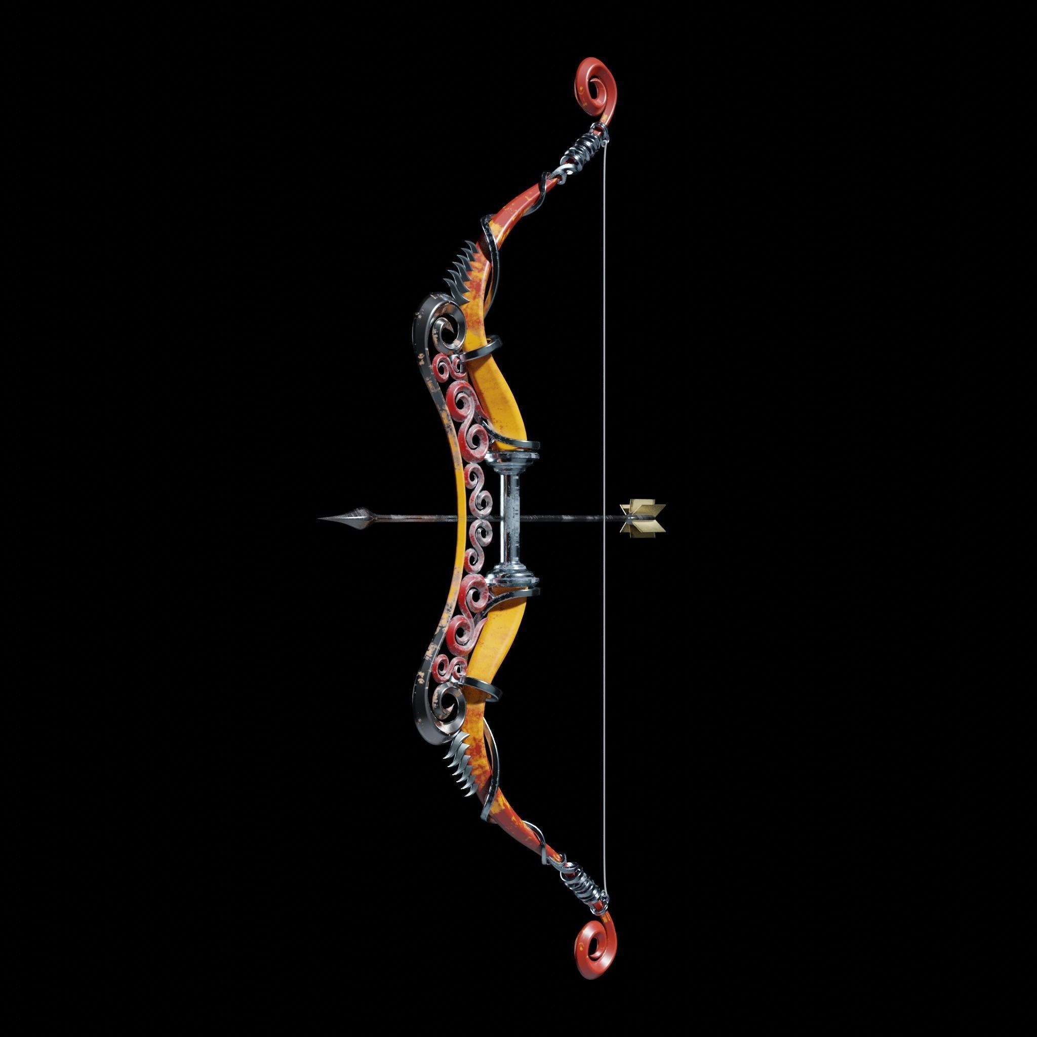 Bow and Arrow 3D model_10