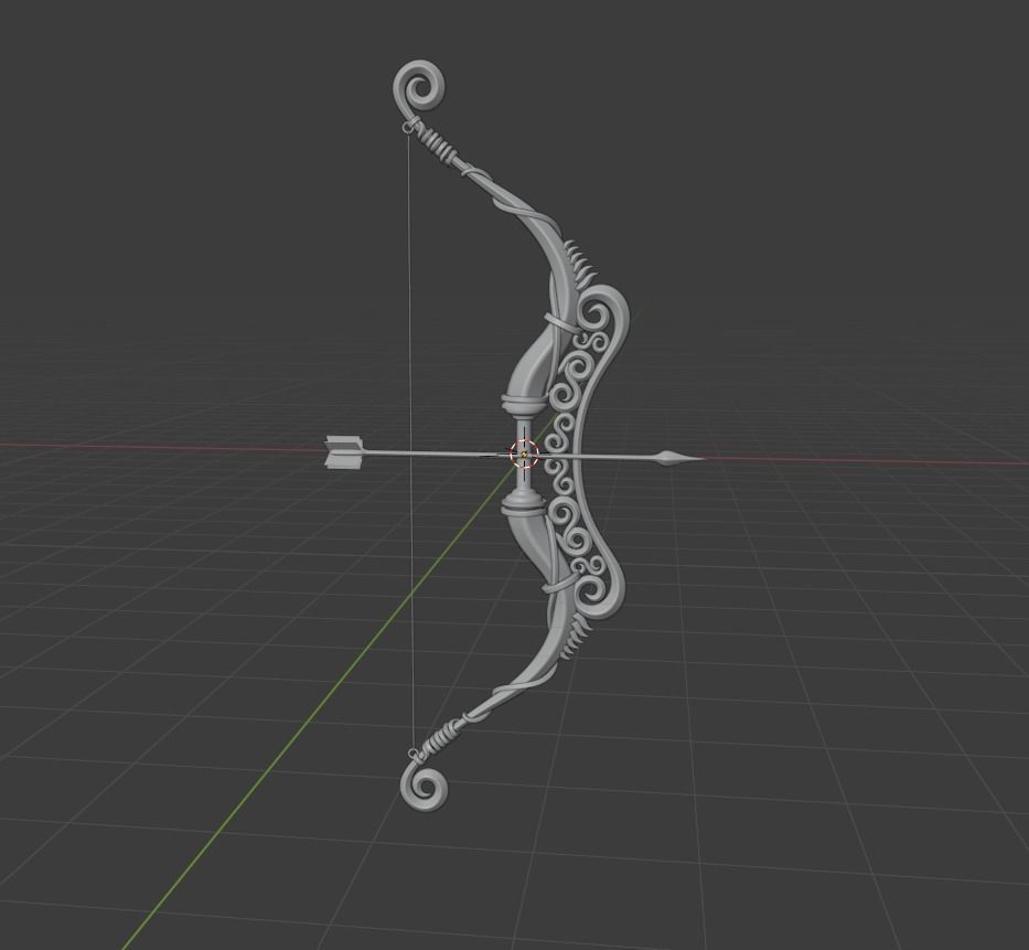 Bow and Arrow 3D model_12