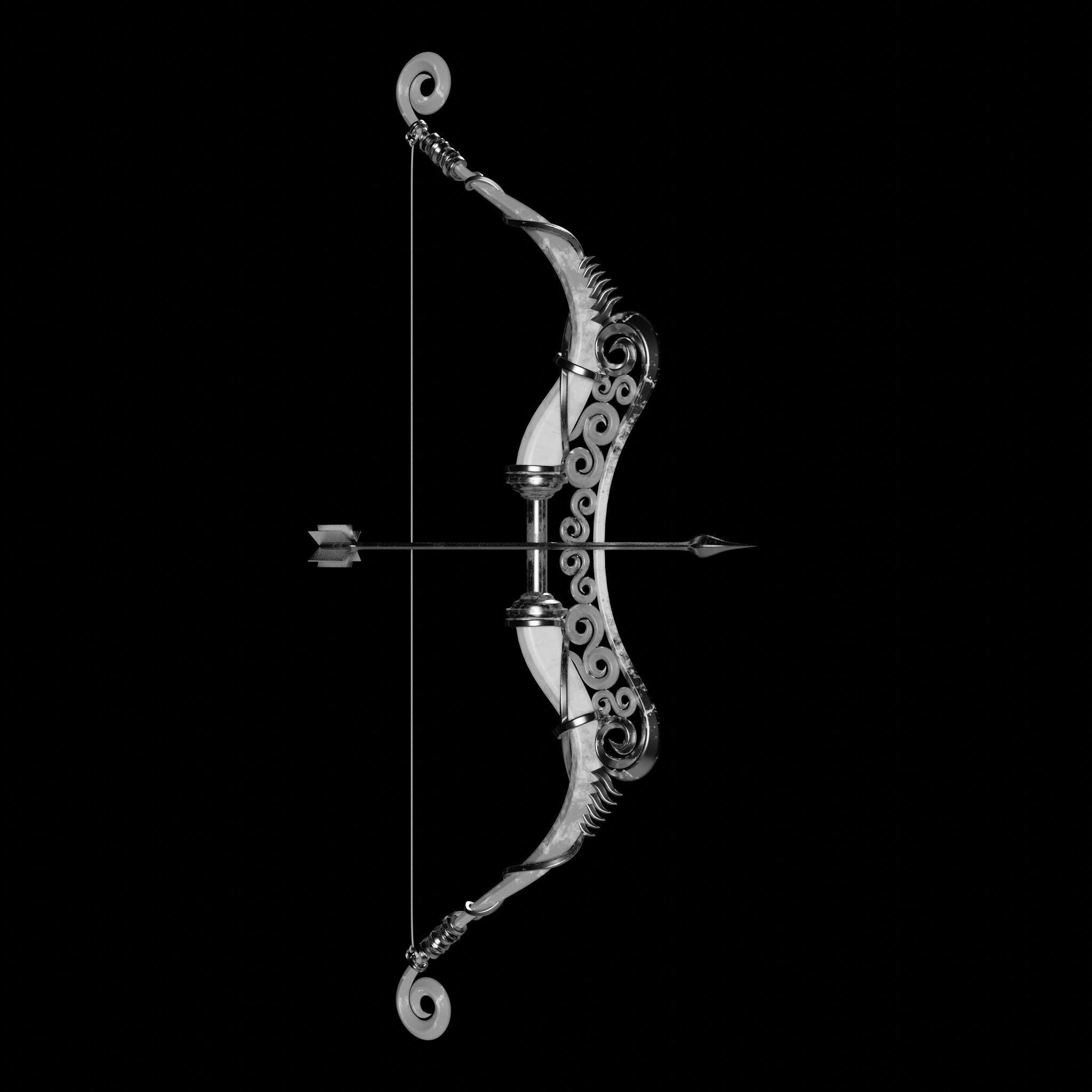 Bow and Arrow 3D model_6