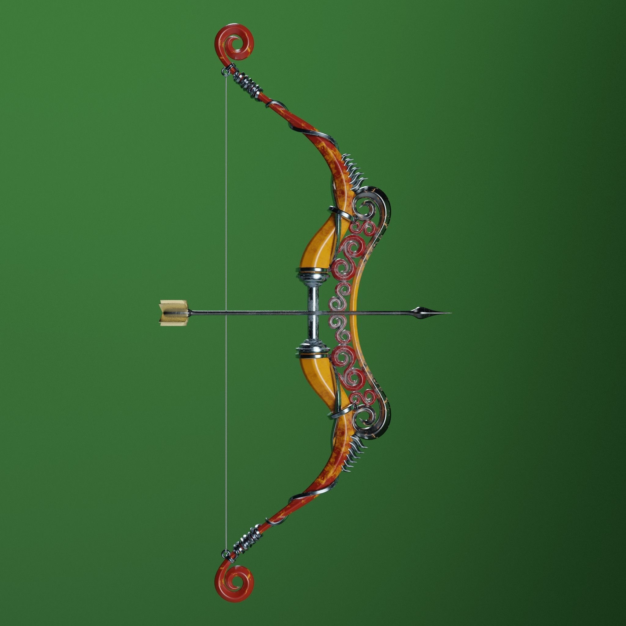Bow and Arrow 3D model_5