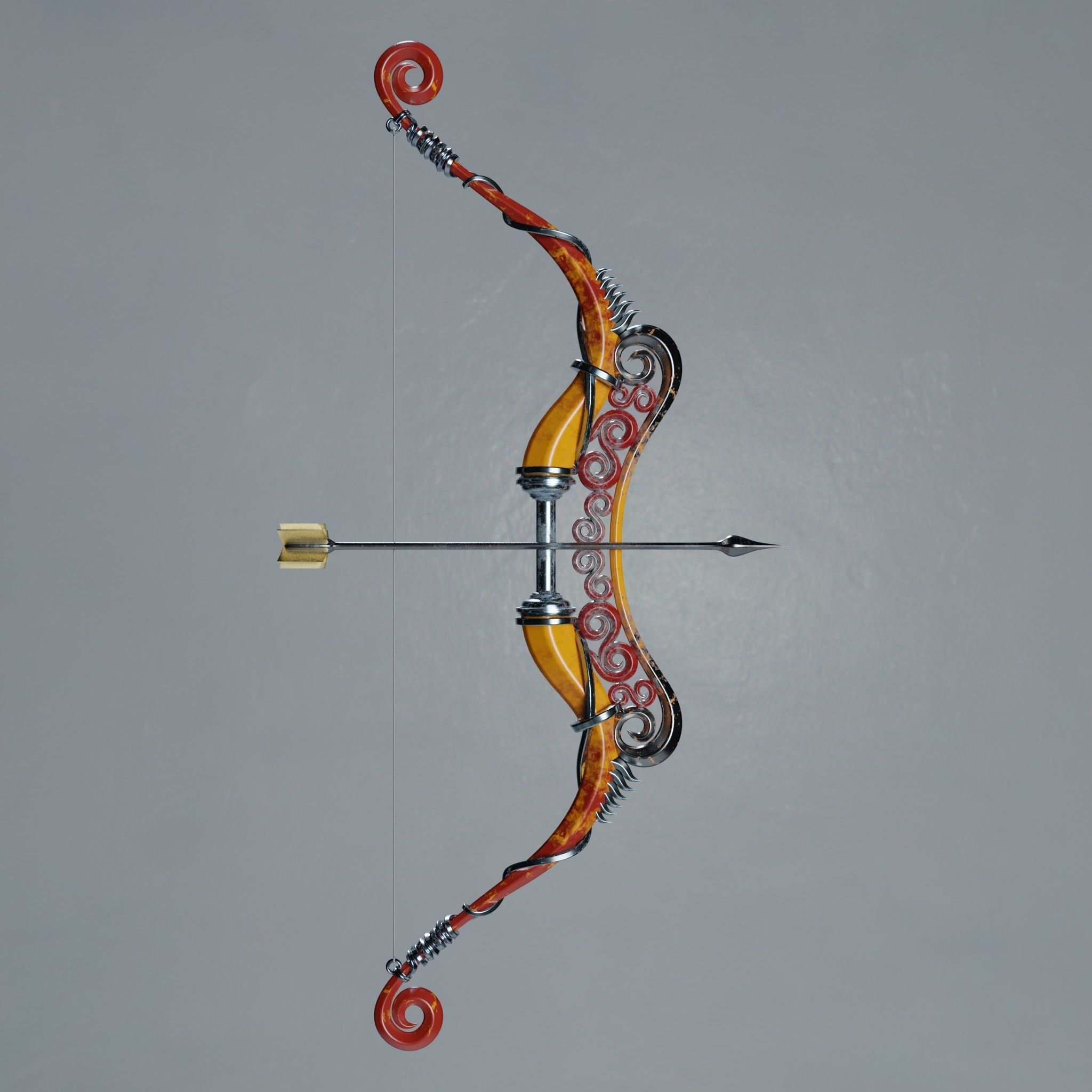 Bow and Arrow 3D model_7