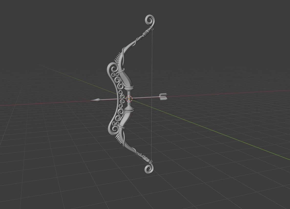 Bow and Arrow 3D model_11