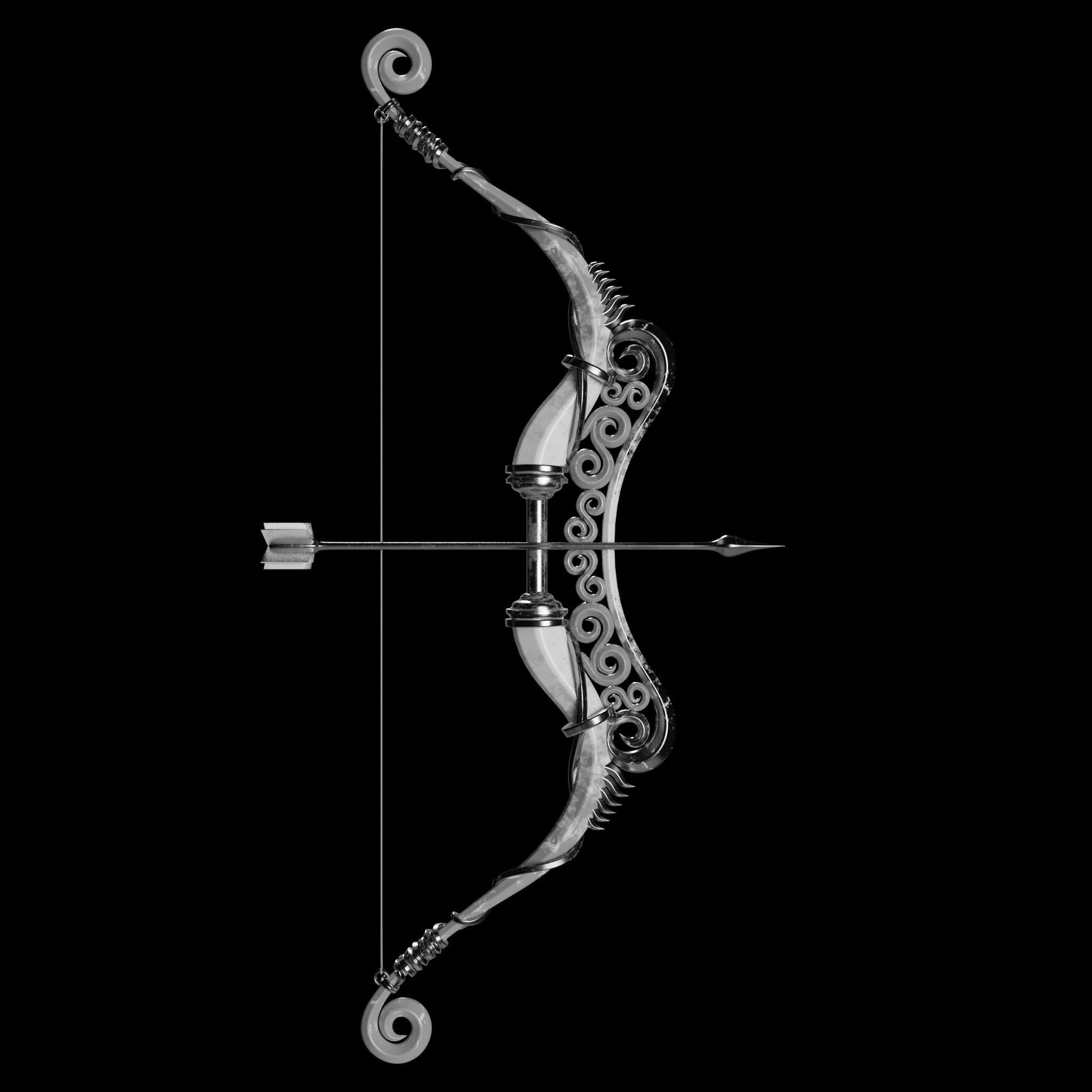 Bow and Arrow 3D model_9