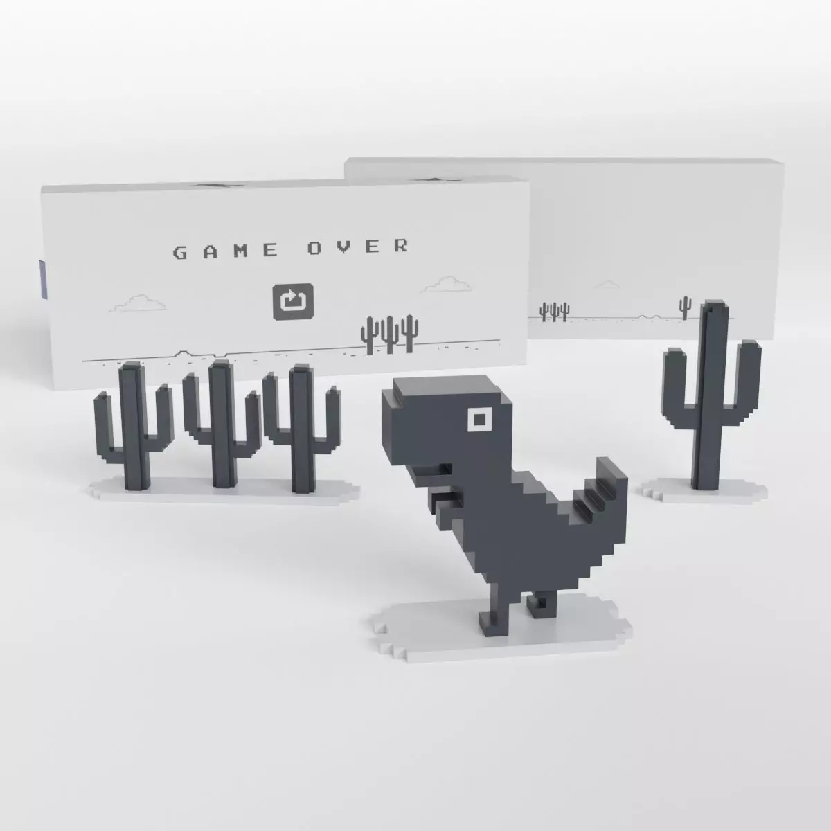 Chrome Dino 3D model_0