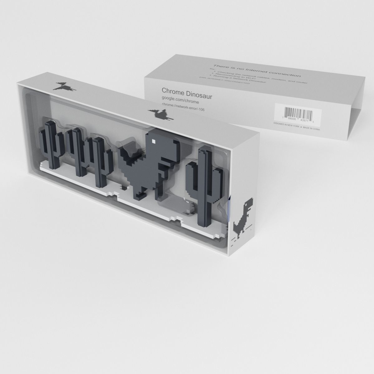 Chrome Dino 3D model_2