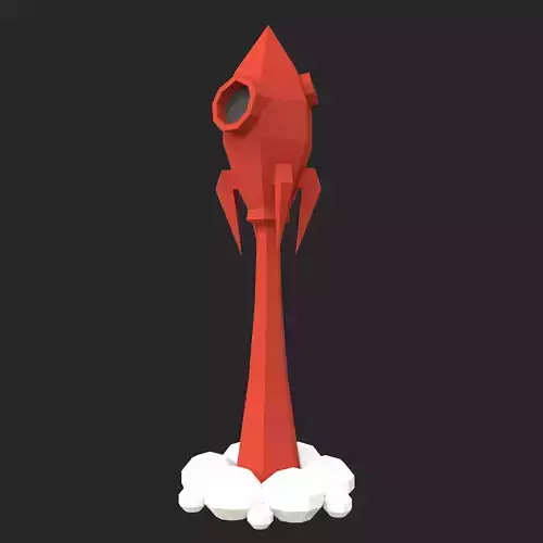  The low poly model of a rocket 3D  3D print model