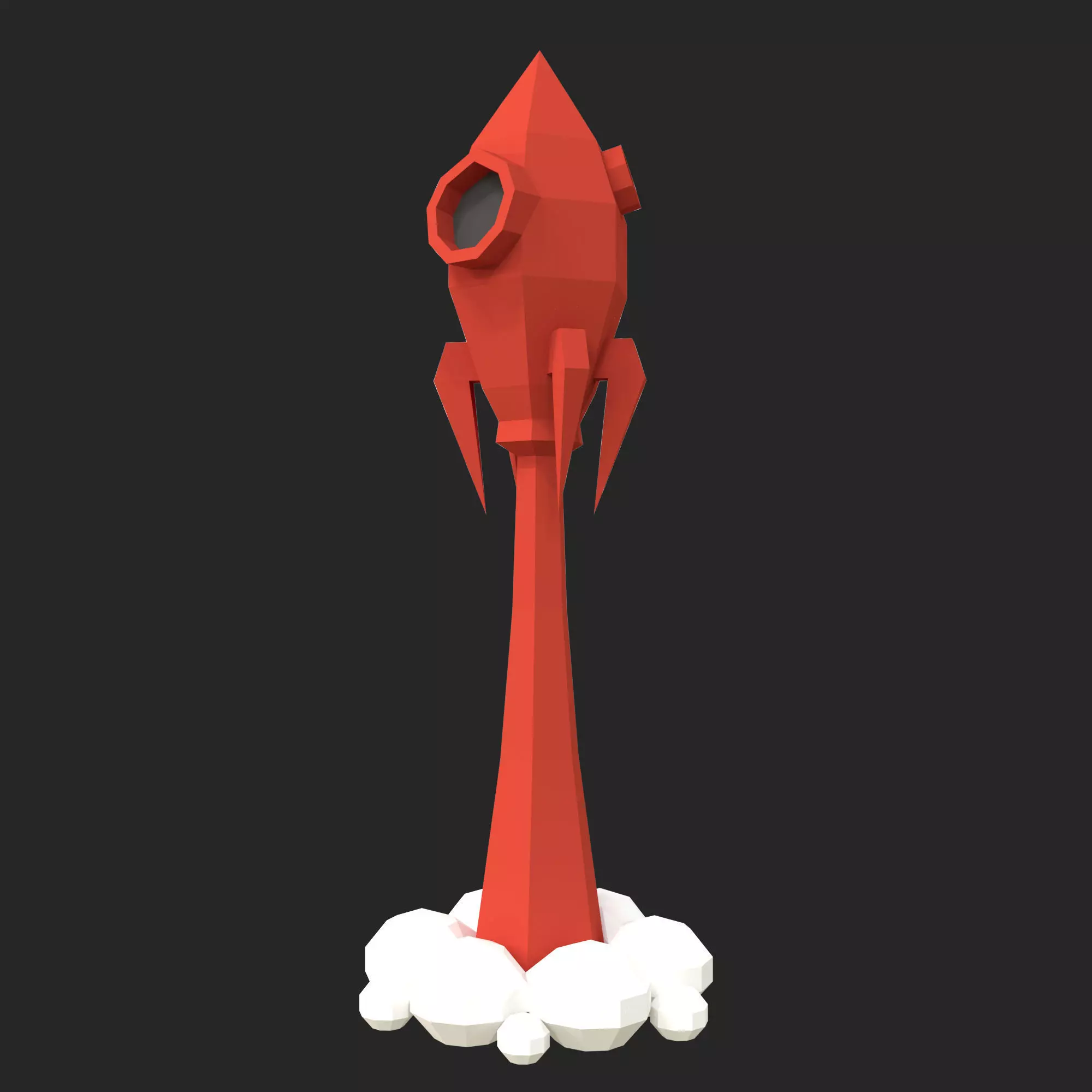  The low poly model of a rocket 3D  3D print model_0