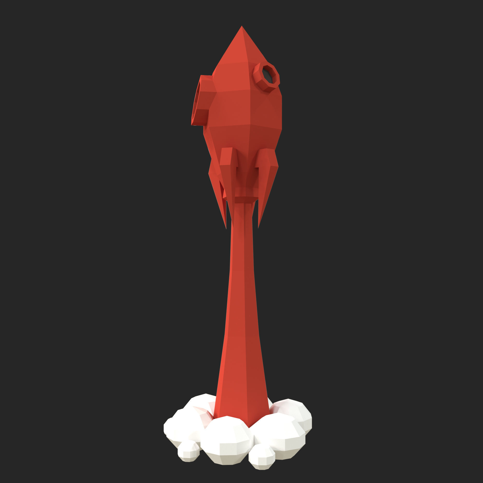  The low poly model of a rocket 3D  3D print model_1
