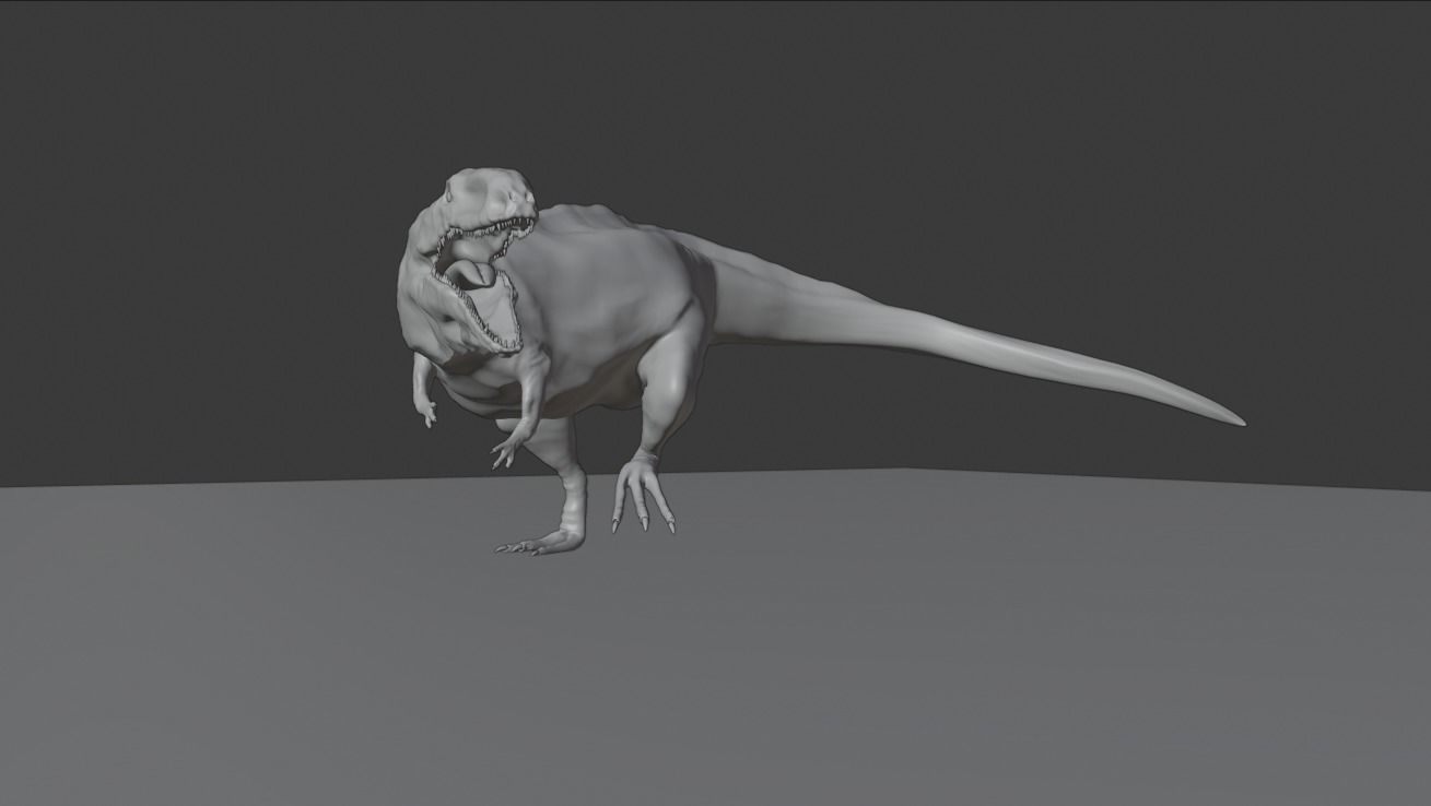 Giganotosaurus dinosaur Low-poly 3D model_2