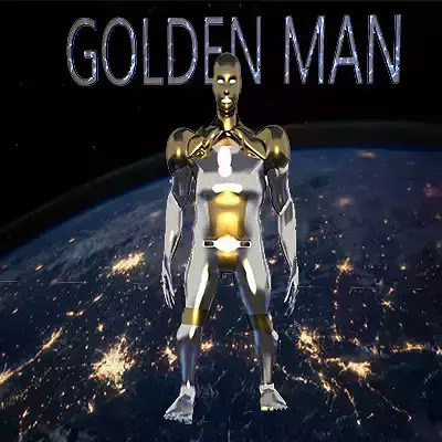golden iron man Low-poly 3D model