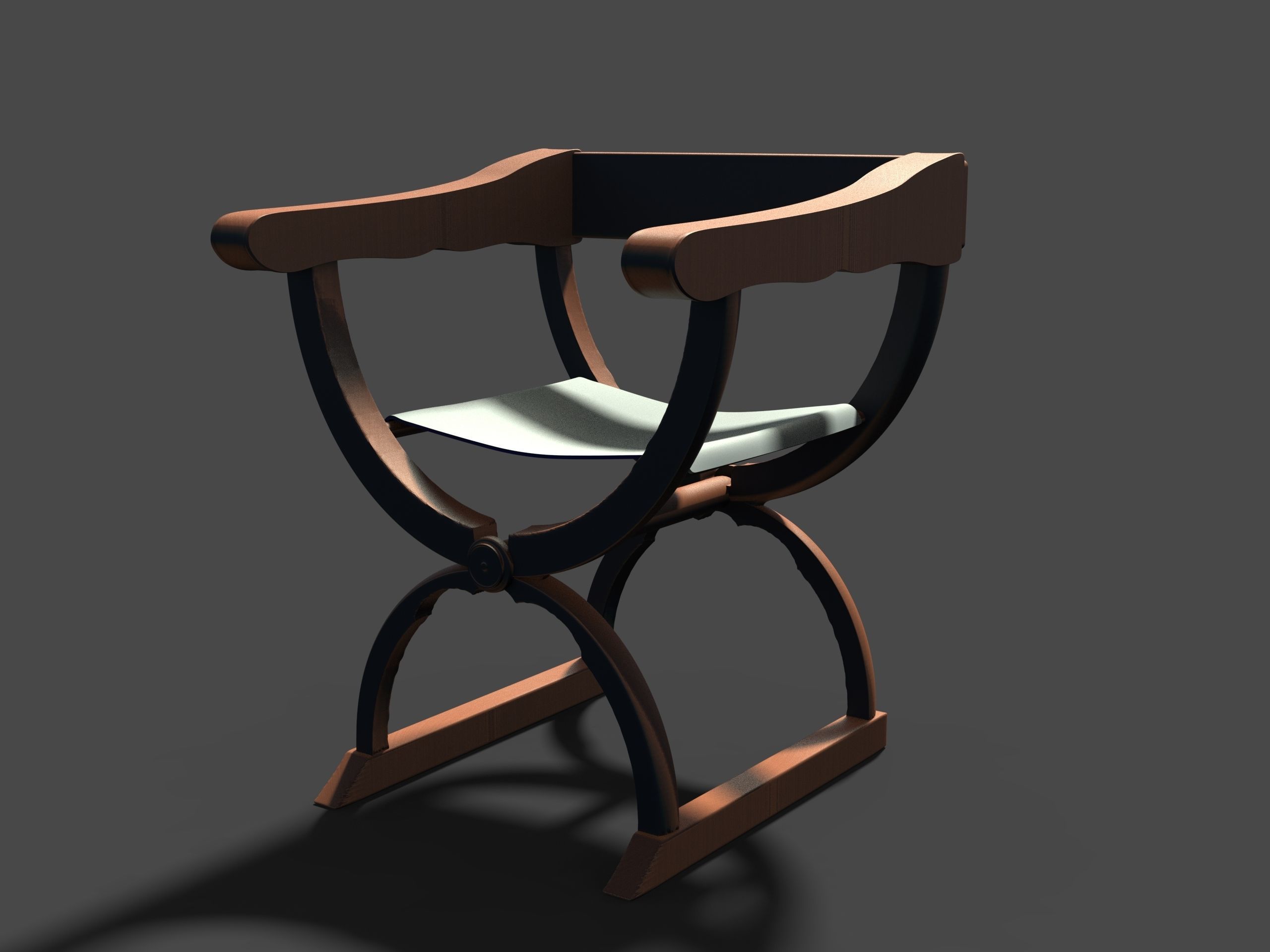 Roman Curule seat chair 3D print model_2