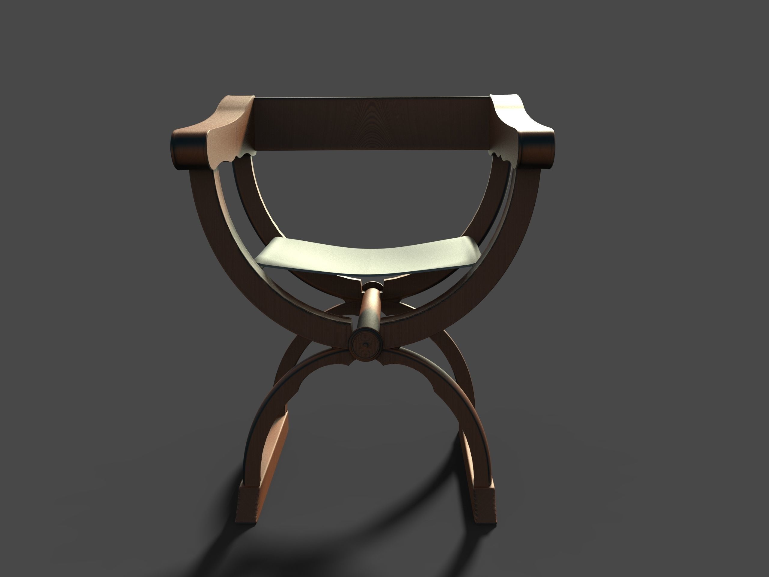 Roman Curule seat chair 3D print model_3