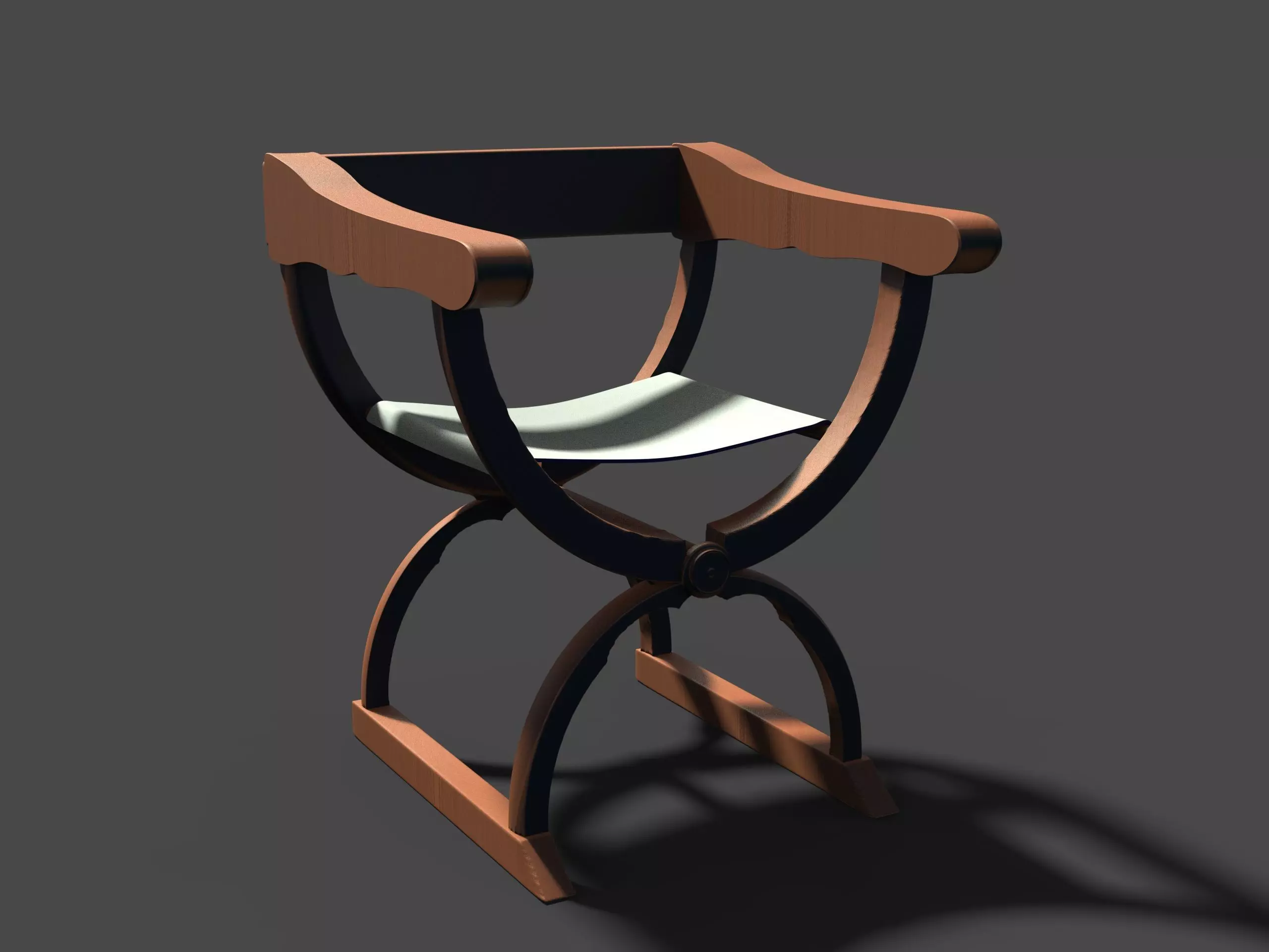 Roman Curule seat chair 3D print model_0