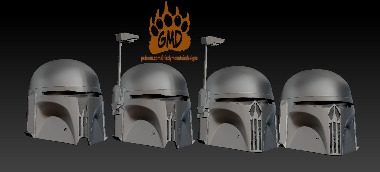 Set of Custom Mandalorian Helmets Punisher mando 3D print model_4