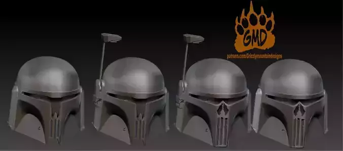 Set of Custom Mandalorian Helmets Punisher mando  3D print model