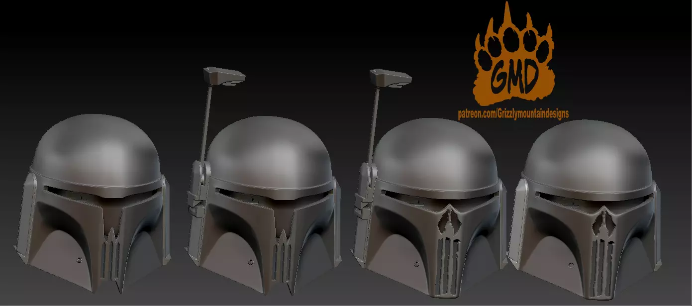 Set of Custom Mandalorian Helmets Punisher mando 3D print model_0