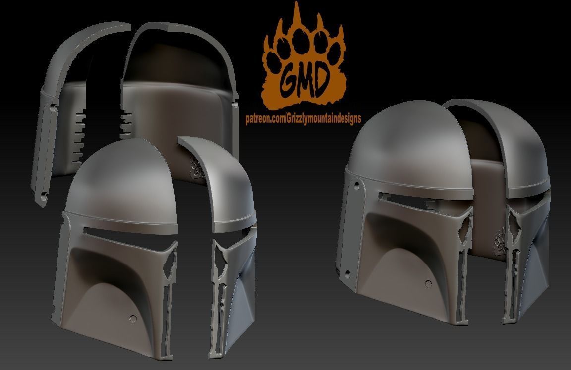 Set of Custom Mandalorian Helmets Punisher mando 3D print model_1