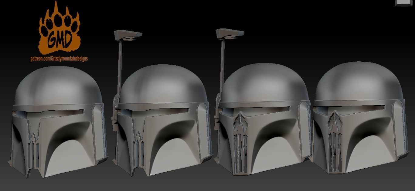 Set of Custom Mandalorian Helmets Punisher mando 3D print model_2