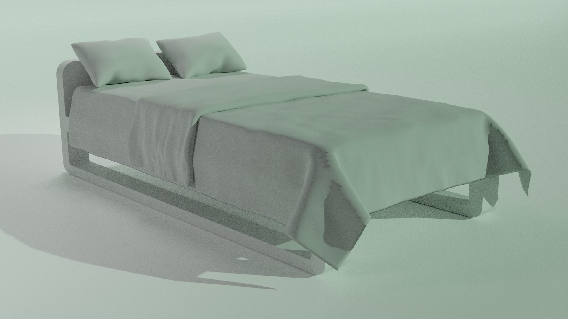 Realistic Bed with blanket Free 3D model_2