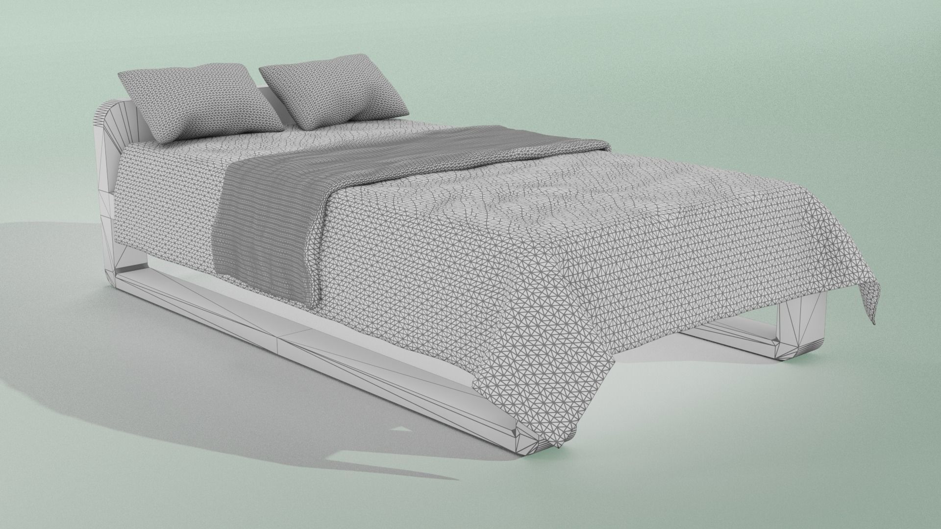 Realistic Bed with blanket Free 3D model_4