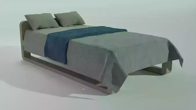Realistic Bed with blanket