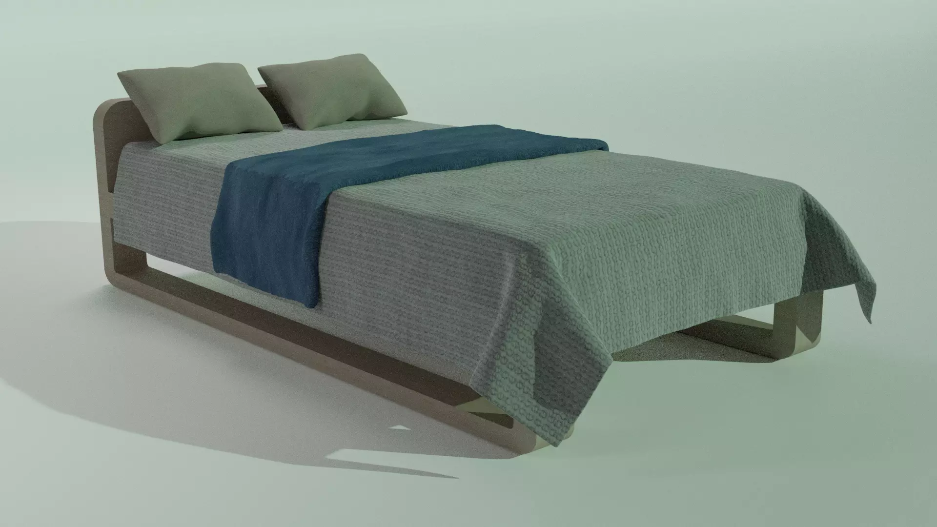 Realistic Bed with blanket Free 3D model_0
