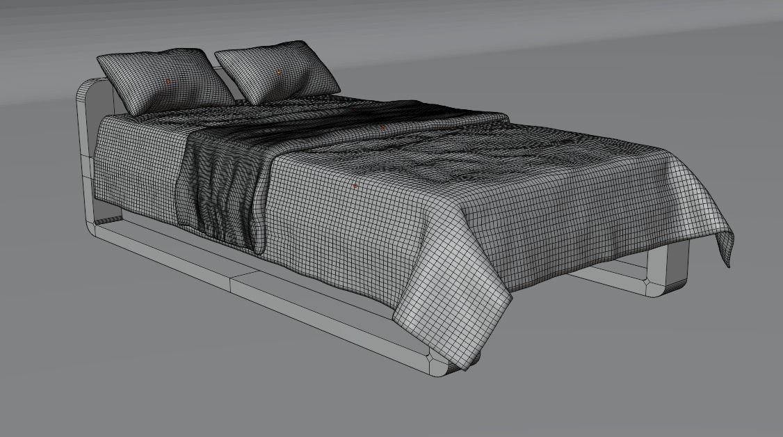 Realistic Bed with blanket Free 3D model_3